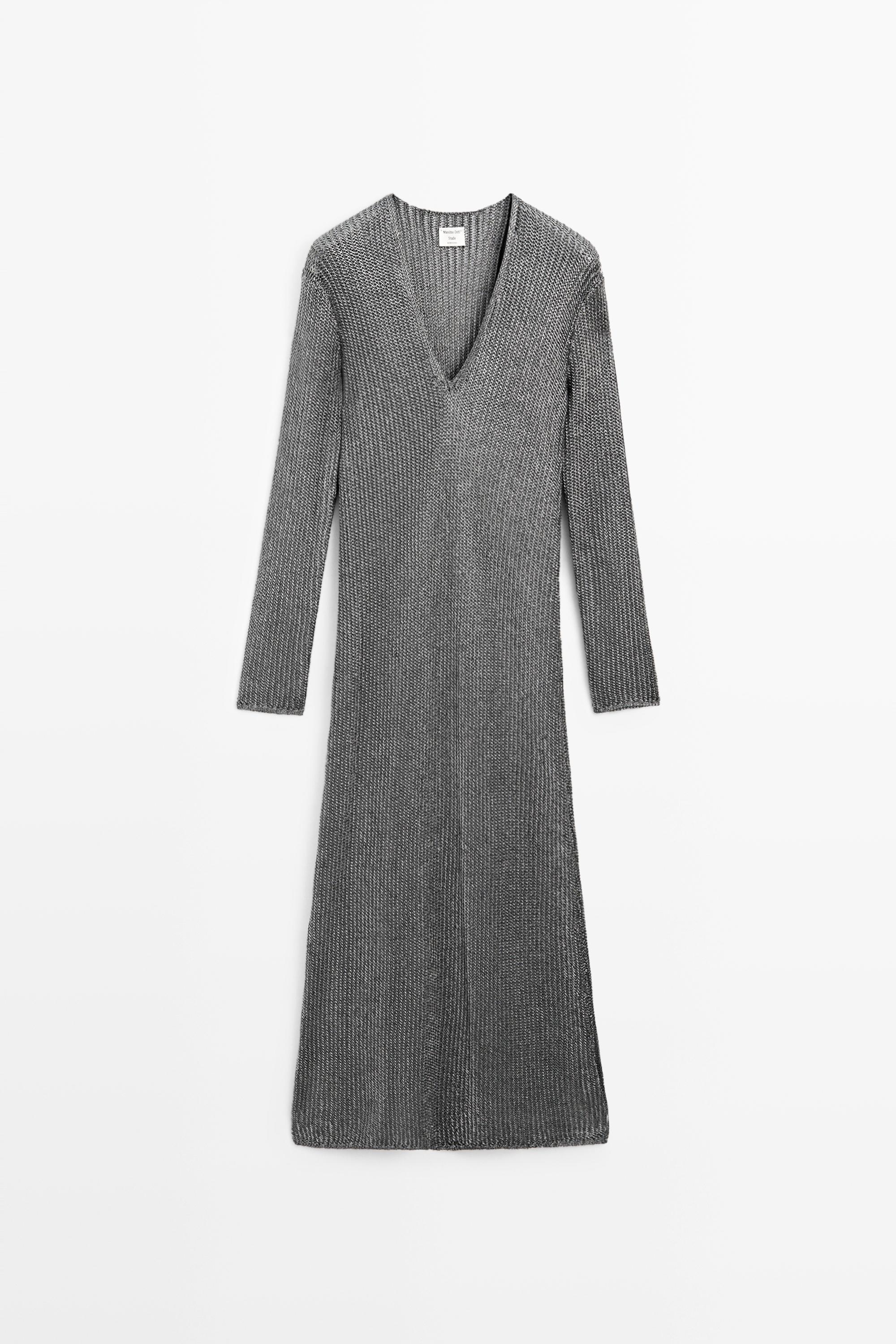 Robe longue en maille métallisée - STUDIO
